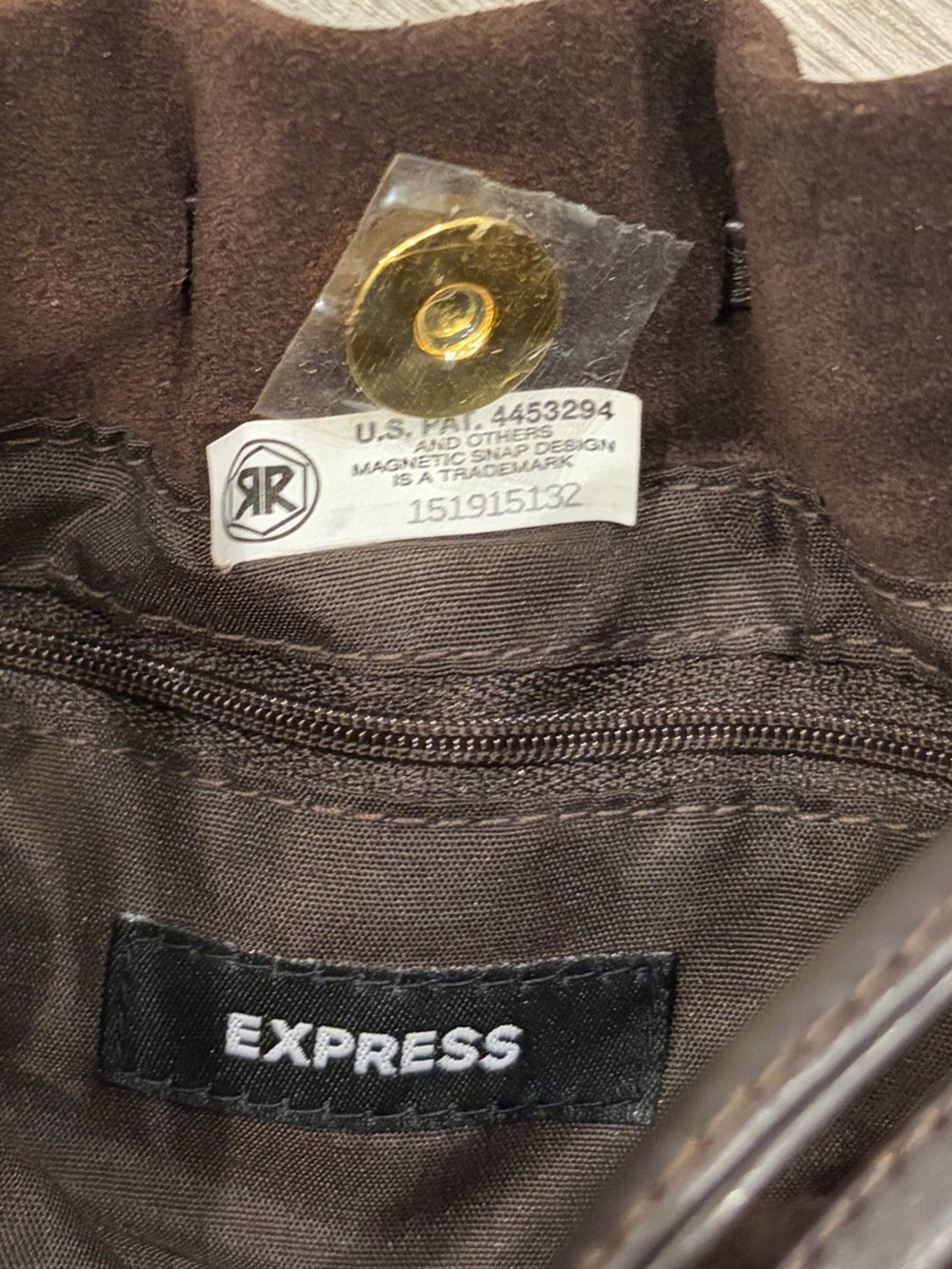 Express Brown Faux Suede Mini Shoulder Bag Y2K Bow Purse | NWT - Picture 2 of 6